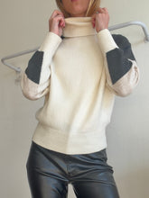 Load image into Gallery viewer, Reiss - Colourblock Turtleneck Jumper - Cream/Dark Grey - XS
