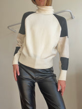 Load image into Gallery viewer, Reiss - Colourblock Turtleneck Jumper - Cream/Dark Grey - XS
