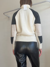 Load image into Gallery viewer, Reiss - Colourblock Turtleneck Jumper - Cream/Dark Grey - XS
