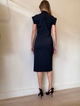 Load image into Gallery viewer, Scanlan Theodore - SS Turtle Neck Midi Dress - Navy/Black - 10
