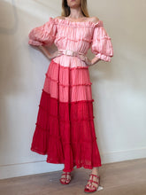 Load image into Gallery viewer, Leo Lin - Flamingo Linen Maxi Dress w belt - 2 tone Pink - 14 - BNWT RRP $999
