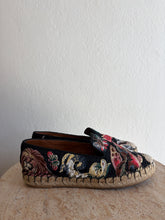 Load image into Gallery viewer, Valentino - Fabric Floral Butterfly Espadrilles - Black - 37 - w box
