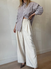 Load image into Gallery viewer, Lee Matthews -LS Cotton Shirt - Brown White Stripe - 1
