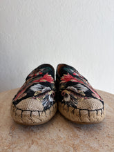 Load image into Gallery viewer, Valentino - Fabric Floral Butterfly Espadrilles - Black - 37 - w box
