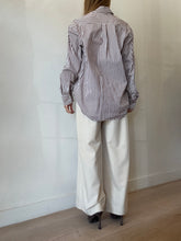 Load image into Gallery viewer, Lee Matthews -LS Cotton Shirt - Brown White Stripe - 1
