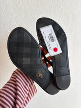 Load image into Gallery viewer, Burberry - Leather Thongs w Gold Logo - Black - 36
