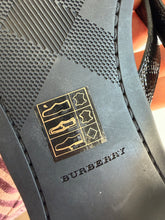 Load image into Gallery viewer, Burberry - Leather Thongs w Gold Logo - Black - 36
