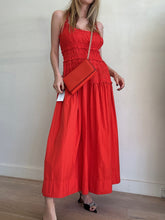 Load image into Gallery viewer, Dôen - Ruched Cotton Sundress - Red - XL
