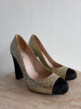 Load image into Gallery viewer, Miu Miu - Glitter Haircalf Pumps - Gold Glitter - 37
