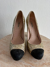 Load image into Gallery viewer, Miu Miu - Glitter Haircalf Pumps - Gold Glitter - 37
