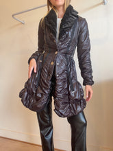 Load image into Gallery viewer, High - Ruched Puffer Coat w exposed zips - Chocolate - IT40
