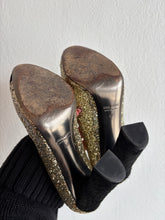 Load image into Gallery viewer, Miu Miu - Glitter Haircalf Pumps - Gold Glitter - 37
