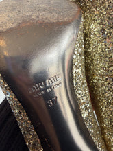 Load image into Gallery viewer, Miu Miu - Glitter Haircalf Pumps - Gold Glitter - 37
