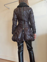 Load image into Gallery viewer, High - Ruched Puffer Coat w exposed zips - Chocolate - IT40
