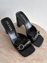 Load image into Gallery viewer, Vintage Prada - Square Toe Buckle Block Heels - Black - 38.5
