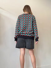 Load image into Gallery viewer, Missoni - Geo print LS crewneck Sweater - Black/Teal/Terrcacota - 48
