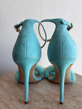 Load image into Gallery viewer, Ralph &amp; Russo - Mink Fur &amp; Suede Strap Heel - Turquoise - 39
