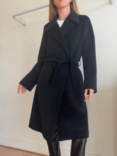 Load image into Gallery viewer, Agnis B - Angora/Wool Wrap Style Coat - Black - 2
