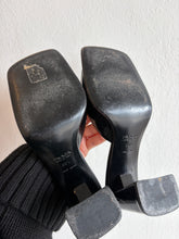 Load image into Gallery viewer, Vintage Prada - Square Toe Buckle Block Heels - Black - 38.5
