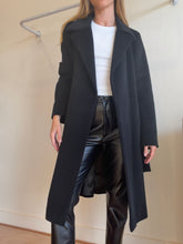 Load image into Gallery viewer, Agnis B - Angora/Wool Wrap Style Coat - Black - 2
