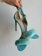 Load image into Gallery viewer, Ralph &amp; Russo - Mink Fur &amp; Suede Strap Heel - Turquoise - 39
