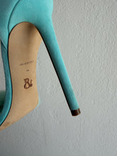 Load image into Gallery viewer, Ralph &amp; Russo - Mink Fur &amp; Suede Strap Heel - Turquoise - 39

