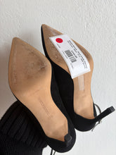 Load image into Gallery viewer, Manolo Blahnik - Black Suede Pointed Toe Pumps w ankle strap - Black - 37.5 - RRP $1245
