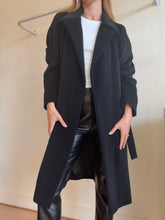 Load image into Gallery viewer, Agnis B - Angora/Wool Wrap Style Coat - Black - 2
