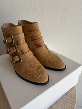 Load image into Gallery viewer, Chloe - Susanna Studded Ankle Boots - Beige  w Gold Hardware- 38.5 - RRP$2150
