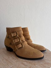 Load image into Gallery viewer, Chloe - Susanna Studded Ankle Boots - Beige  w Gold Hardware- 38.5 - RRP$2150
