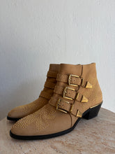 Load image into Gallery viewer, Chloe - Susanna Studded Ankle Boots - Beige  w Gold Hardware- 38.5 - RRP$2150

