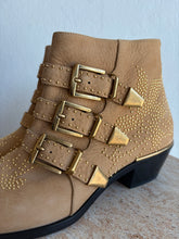 Load image into Gallery viewer, Chloe - Susanna Studded Ankle Boots - Beige  w Gold Hardware- 38.5 - RRP$2150
