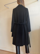 Load image into Gallery viewer, Agnis B - Angora/Wool Wrap Style Coat - Black - 2
