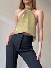 Load image into Gallery viewer, Scanlan Theodore - Halter Neck Sequin Top - Olive - 8 - BNWT - RRP $400
