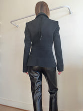 Load image into Gallery viewer, Alexander McQueen - Marine Peplum Blazer w gold buttons - Black - 44IT - RRP $1,400
