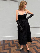 Load image into Gallery viewer, Montsand - Raw Edge Beaded Midi Dress w Crystal Bust  - Black - M - RRP $630US($900AU)
