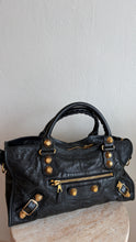 Load image into Gallery viewer, Balenciaga - Motorcycle City Bag - Black w Gold Hardware- M
