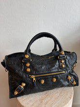 Load image into Gallery viewer, Balenciaga - Motorcycle City Bag - Black w Gold Hardware- M

