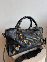 Load image into Gallery viewer, Balenciaga - Motorcycle City Bag - Black w Gold Hardware- M
