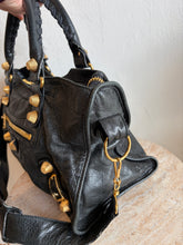 Load image into Gallery viewer, Balenciaga - Motorcycle City Bag - Black w Gold Hardware- M

