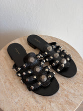 Load image into Gallery viewer, Balenciaga - Arena Giant Studded Caged Flat Slides - Black - 39
