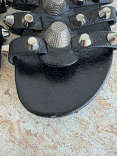 Load image into Gallery viewer, Balenciaga - Arena Giant Studded Caged Flat Slides - Black - 39
