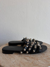 Load image into Gallery viewer, Balenciaga - Arena Giant Studded Caged Flat Slides - Black - 39

