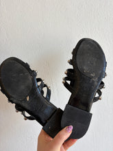 Load image into Gallery viewer, Balenciaga - Arena Giant Studded Caged Flat Slides - Black - 39
