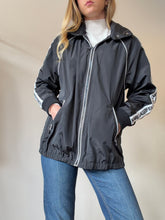 Load image into Gallery viewer, Karl Largerfeld - Zip Front Windbreaker Jacket - Black &amp; White - xs
