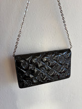 Load image into Gallery viewer, Chanel - Embossed Enamel Long Wallet 0n Chain - Black  Patent Leather w Silver Hardware- S
