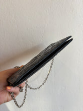 Load image into Gallery viewer, Chanel - Embossed Enamel Long Wallet 0n Chain - Black  Patent Leather w Silver Hardware- S
