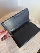 Load image into Gallery viewer, Chanel - Embossed Enamel Long Wallet 0n Chain - Black  Patent Leather w Silver Hardware- S
