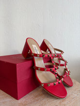 Load image into Gallery viewer, Valentino - Rockstud 70 Studded Leather Sandals - Red - 37 - RRP$1440
