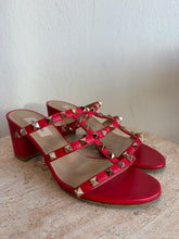 Load image into Gallery viewer, Valentino - Rockstud 70 Studded Leather Sandals - Red - 37 - RRP$1440
